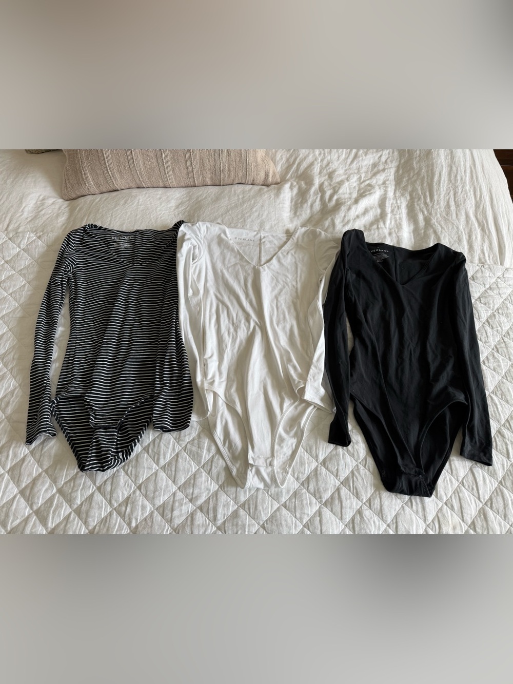 Everlane xs V-Neck Long-Sleeve Bodysuit bundle